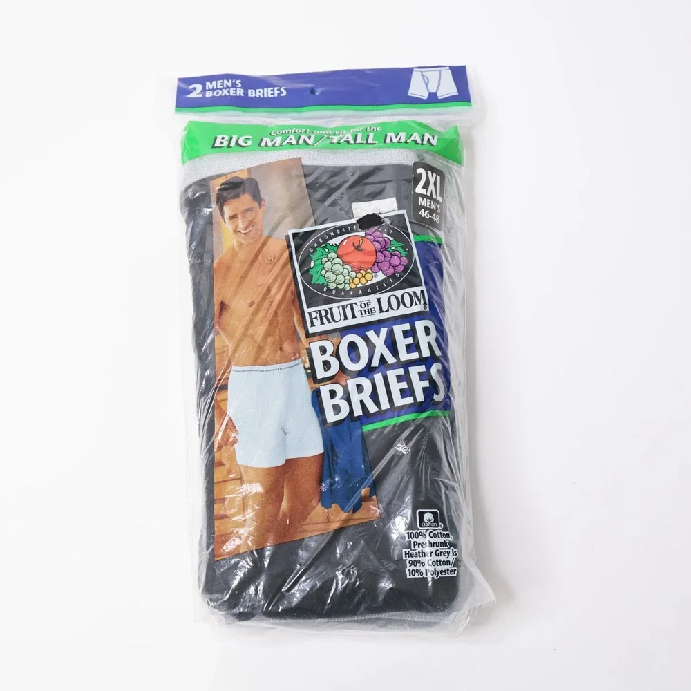 Fruit of the Loom Mens 2PK Boxer Briefs 2XL 46-48 Big Man Tall Man Vintage‎ 1999